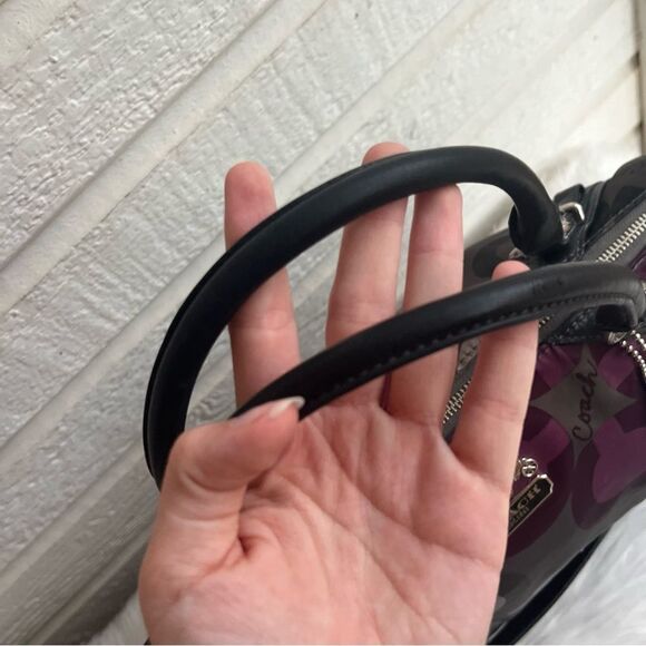 COACH Ashley Grey Op Art Burgundy Ashley Madison Shoulder Bag Tote Satchel 15926 - Picture 10 of 11